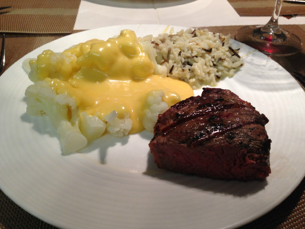 NewYorksteakandcauliflowerwithbeercheesesauce