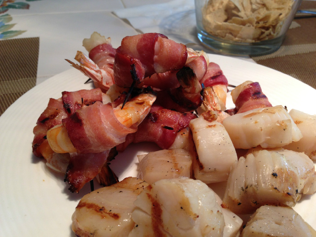 baconwrappedprawnsandscallops